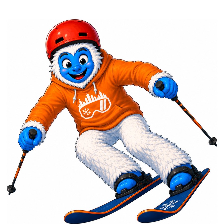 Yeti on skis